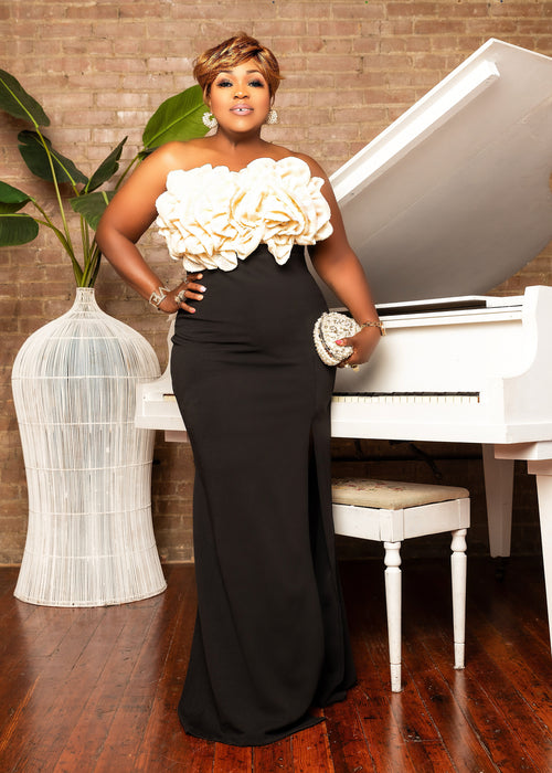 Queen Zipporah Gown  **blacknwhite**