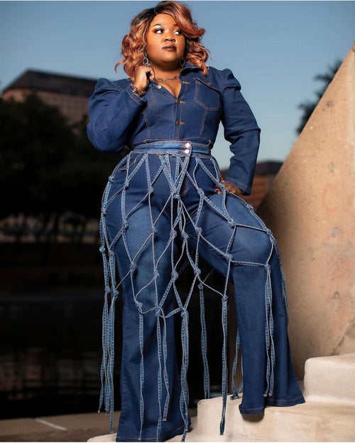 Denim-Caged Skirt - deevinekreations