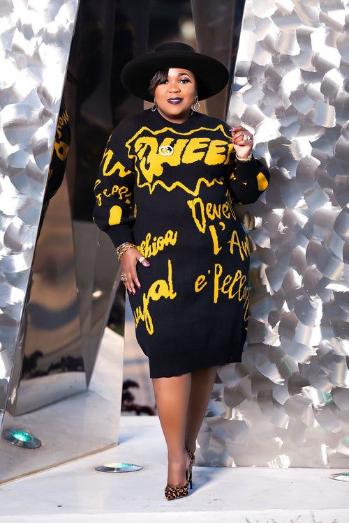 QUEEN MICHELLE SWEATER DRESS - deevinekreations
